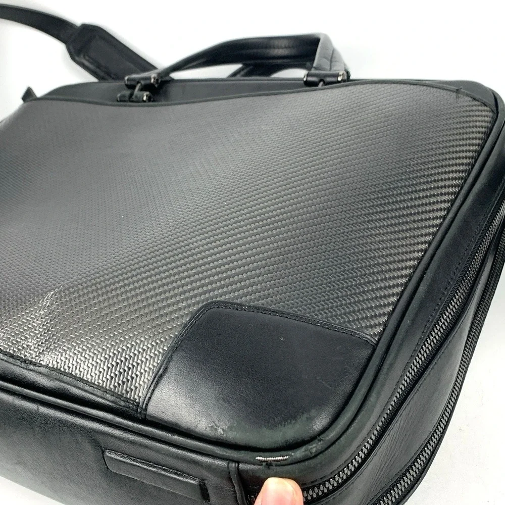 Tumi CFX Carbon Fiber Marina Medium Briefcase Luxury Black Bag Messenger